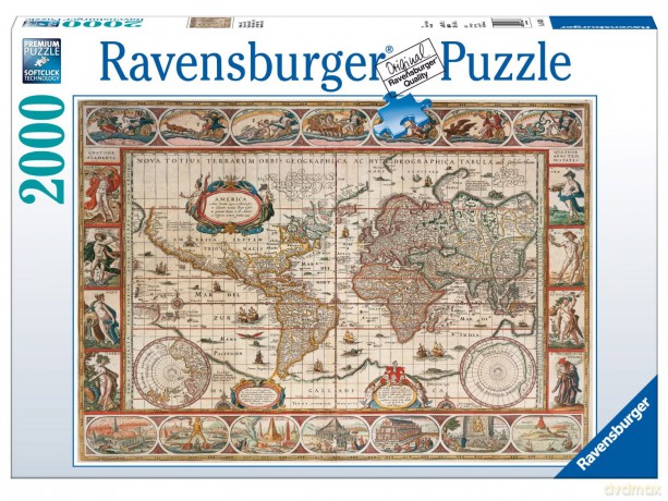 RAVENSBURGER 2000 El. Mapa Świata 166336 [PUZZLE]