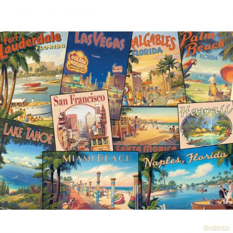 RAVENSBURGER 2000 El. Widokówki 166800 [PUZZLE]