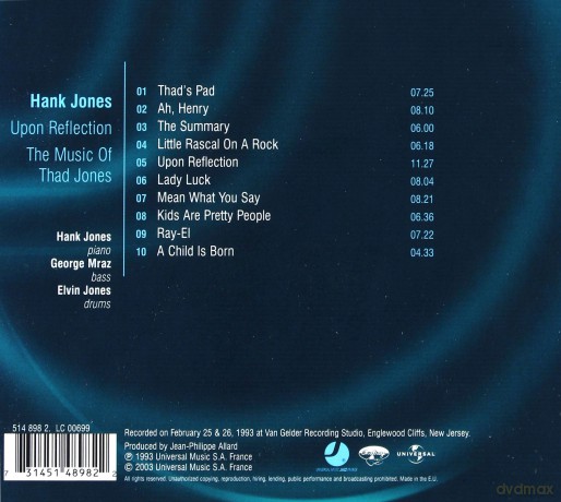 Hank Jones: Upon Reflection (digipack) [CD]