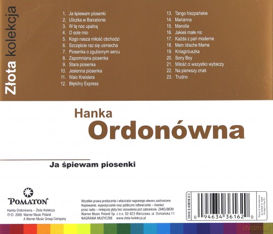 Hanka Ordonówna: Złota Kolekcja [CD]