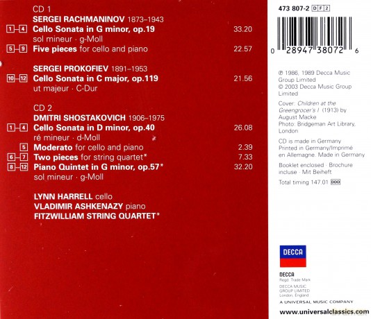 Harrell Ashkenazy: Russian Cello Sonatas [2CD]