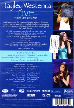 Hayley Westenra: Live In New Zealand [DVD]