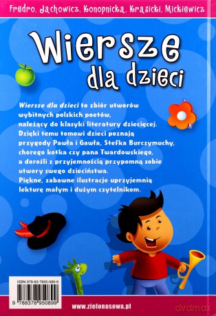 Wiersze Dla Dzieci - Aleksander Fredro, Stanisław Jachowicz, Maria Konopnicka, Ignacy Krasicki, Adam Mickiewicz [KSIĄŻKA]