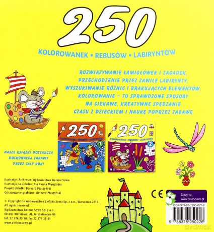 250 Kolorowanek Rebusów Labiryntów Cz. 2 [KSIĄŻKA]