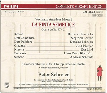 Hendricks/Lind/Schreier: Mozart:La Finta Semplice [2CD]