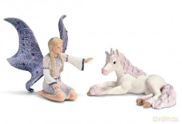 SCHLEICH LINDARIEL I JEDNOROŻEC ŹREBIĘ10 70424 [ZABAWKA]