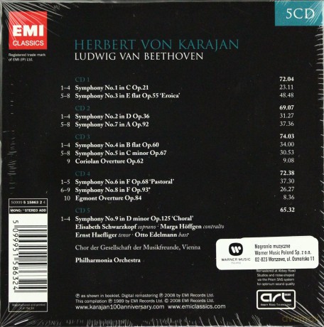Herbert Von Karajan: Complete Beethoven Symphonies [5CD]
