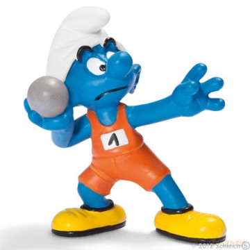 SCHLEICH Smurf Zawodnik w pchnięciu kulą 20742 [ZABAWKA]