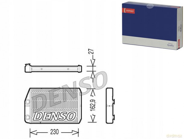 Denso DRR09034 Wymiennik ciepła, ogrzewanie wnętrza Peugeot Fiat Citroen