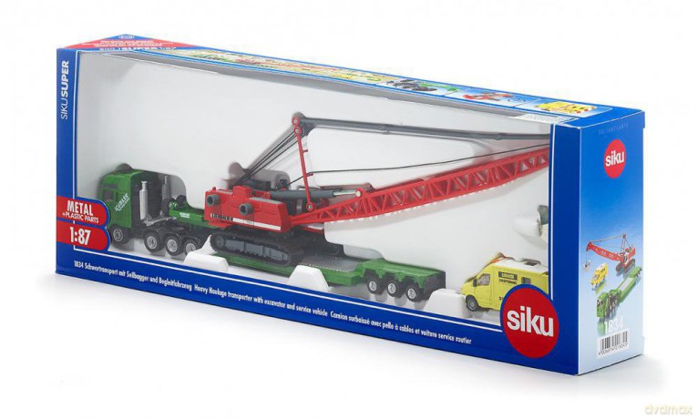 SIKU Ciężarówka z koparką i pojazdem 1834 [MODELARSTWO]
