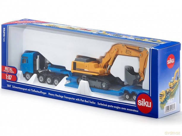 SIKU Ciężarówka z Platformą Koparka 1847 [MODELARSTWO]