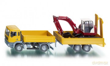 SIKU Ciężarówka z Przyczepą Koparka 3920 [MODELARSTWO]