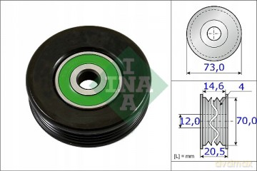 INA 531 0852 10 Rolka napinacza, pasek klinowy wielorowkowy Toyota