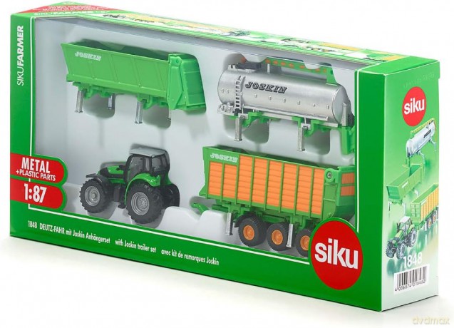 SIKU Traktor z Zestawem Przyczep Joskin 1848 [MODELARSTWO]