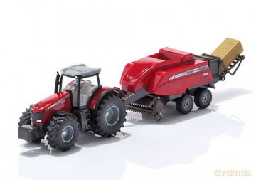 SIKU Massey Ferguson MF 8690 z prasą 1951 [MODELARSTWO]