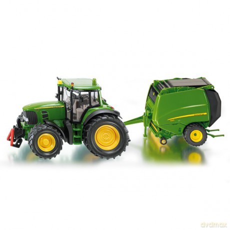 SIKU Traktor John Deere z prasą 1665 [MODELARSTWO]