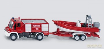 SIKU Straż Pożarna Unimog z Łodzią 1636 [MODELARSTWO]