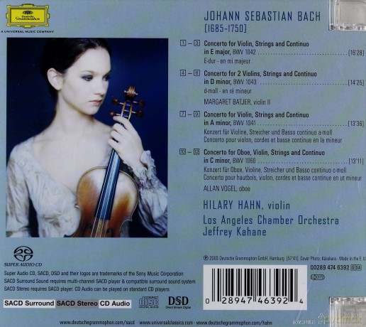 Hilary Hahn: Bach Violin Concertos (Hybrid) [SACD]