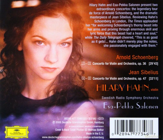 Hilary Hahn: Sibelius:Viol.Conc.Op.47,Schoenberg:Viol [CD]