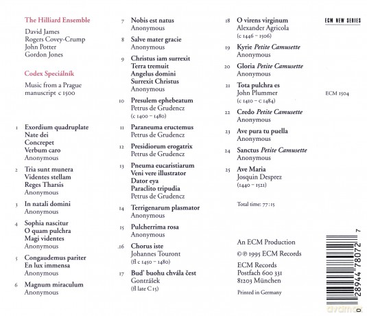 Hilliard Ensamble: Codex Specialnik [CD]