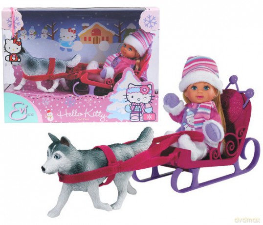 EVI Hello Kitty z psim zaprzęgiem 105732796 [ZABAWKA]