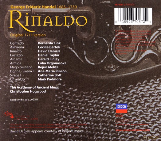 Hogwood The Academy Of Ancient Music: Handel: Rinaldo [3CD]