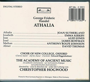 Hogwood, The Akademy: Handel-Athalia [2CD]