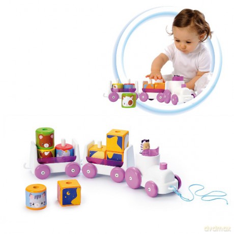 SMOBY Cottons Wesoły Pociąg z Klockami 7600211216 [ZABAWKA]