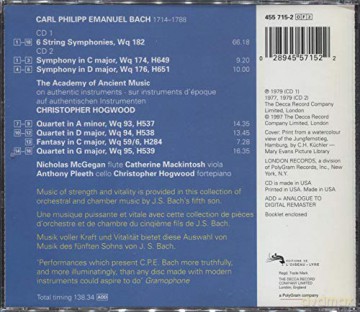 Hogwood/Aam: Bach C.P.E. 8 Symphonies [2CD]
