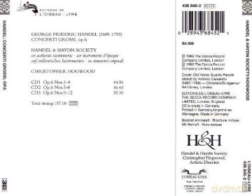 Hogwood: Handel- Concerti Grossi Op. 6 [3CD]