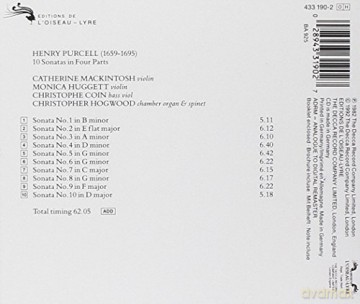 Hogwood: Purcell:10 Sonatas In 4 Parts [CD]