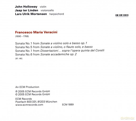 Holloway: Veracini:Sonatas [CD]