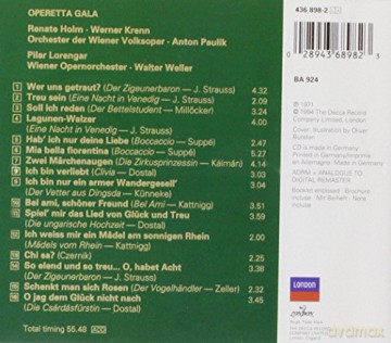 Holm/Krenn/Lorengar: Operetta Gala [CD]