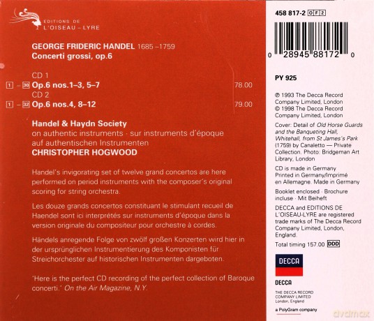 Hoogwood/Aam: Handel Concerti Grossi Op.6 [2CD]