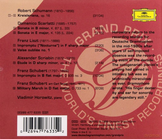 Horowitz: The Studio Rec.New York 1985-Grand Prix [CD]