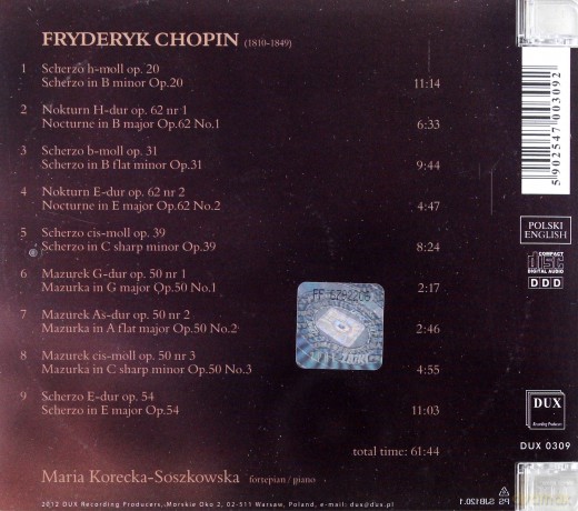 Chopin - Maria Korecka-Soszkowska [CD]