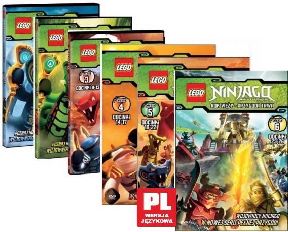LEGO Ninjago Rok węży część 1+2+3+4+5+6 Pakiet [6DVD]