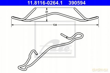 Zacisk hamulca ATE 11.8116-0264.1 Sprężyna, Opel Renault Toyota Fiat Ford Chrysler Dacia