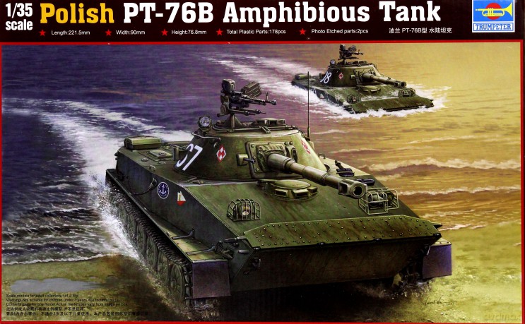 TRUMPETER Polish PT76B Light Amphibious 382 [MODELARSTWO]
