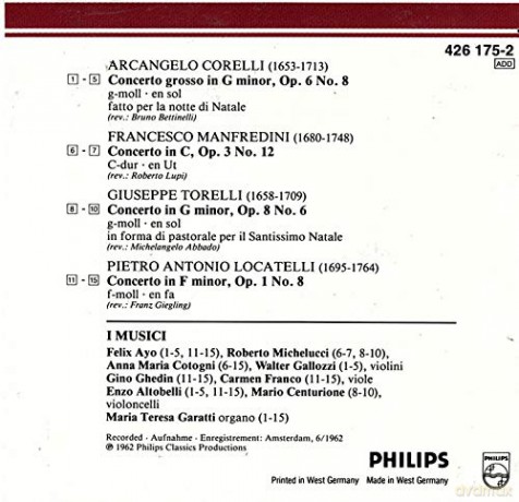 I Musici: Div.:Weihn-Konzerte [CD]