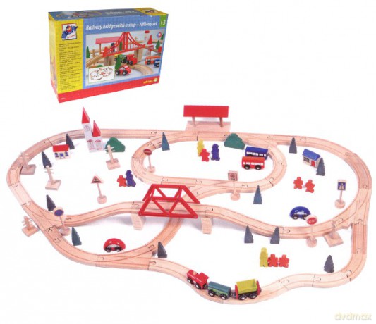 WOODYLAND Zest. Kolejka z mostem 90 el. 90815 [ZABAWKA]