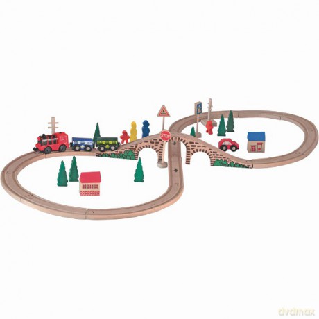 WOODYLAND Zest. kolejka z mostem 40 el. 91121 [ZABAWKA]