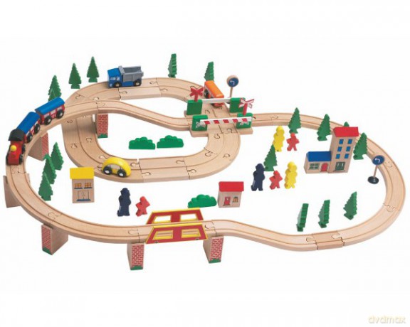 WOODYLAND Zest. Combi Kolejka z drogą 90067 [ZABAWKA]
