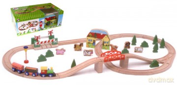 WOODYLAND Zest. Kolejka drewniana 42 el. 93016 [ZABAWKA]
