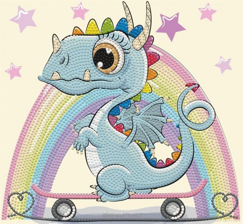 Diamentowa Mozaika Diamond Dotz Dragon skate