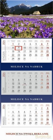 Kalendarz 2024 Trójdzielny Tatry [KALENDARZ]