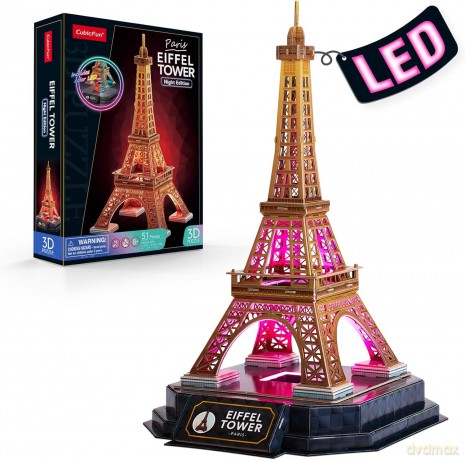 Puzzle 3D Wieża Eiffla LED [PUZZLE]