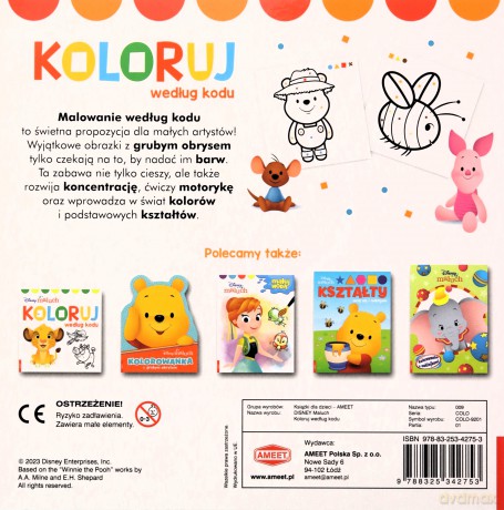 Disney Maluch. Koloruj według kodu [KSIĄŻKA]