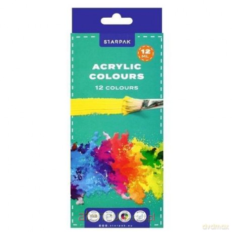 Farby akrylowe w tubie 12ml 12 kolorów