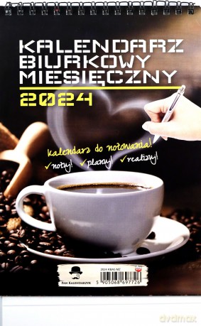 Kalendarz 2024 A5 biurkowy pionowy miesięczny [KALENDARZ]